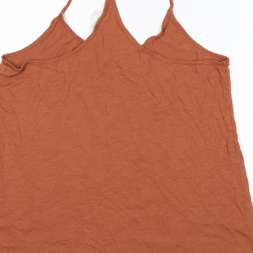 H&M Womens Brown  Cotton Basic Tank Size L Round Neck