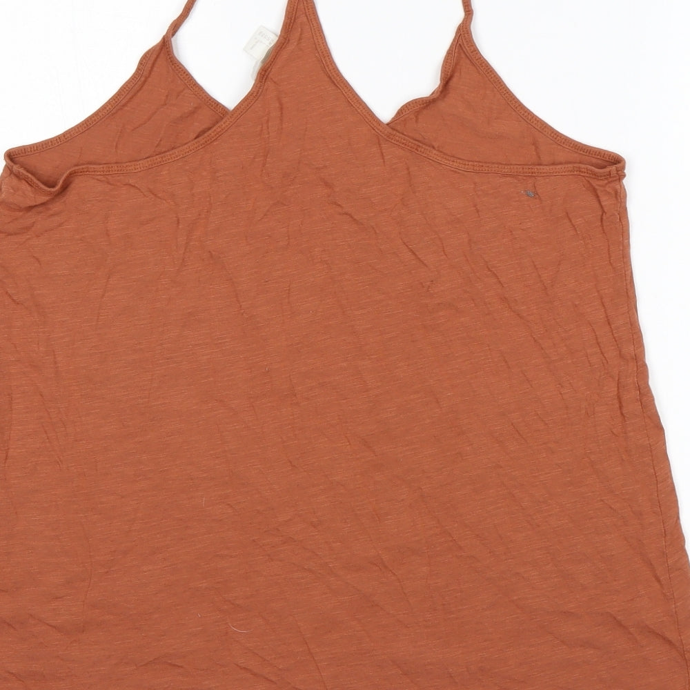 H&M Womens Brown  Cotton Basic Tank Size L Round Neck