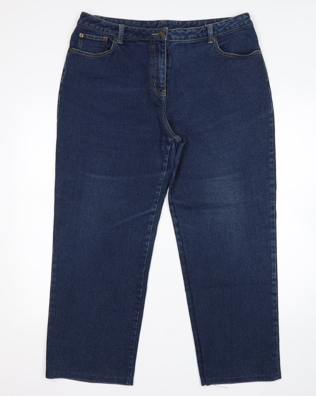 DASH Womens Blue  Cotton Straight Jeans Size 16 L26 in Regular