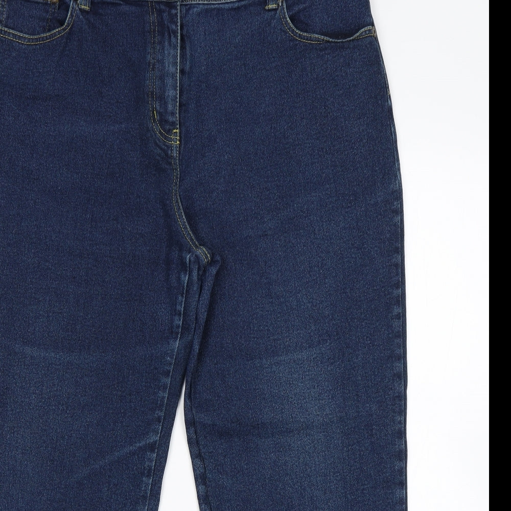 DASH Womens Blue  Cotton Straight Jeans Size 16 L26 in Regular