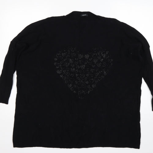 Roman Womens Black Round Neck   Pullover Jumper Size M