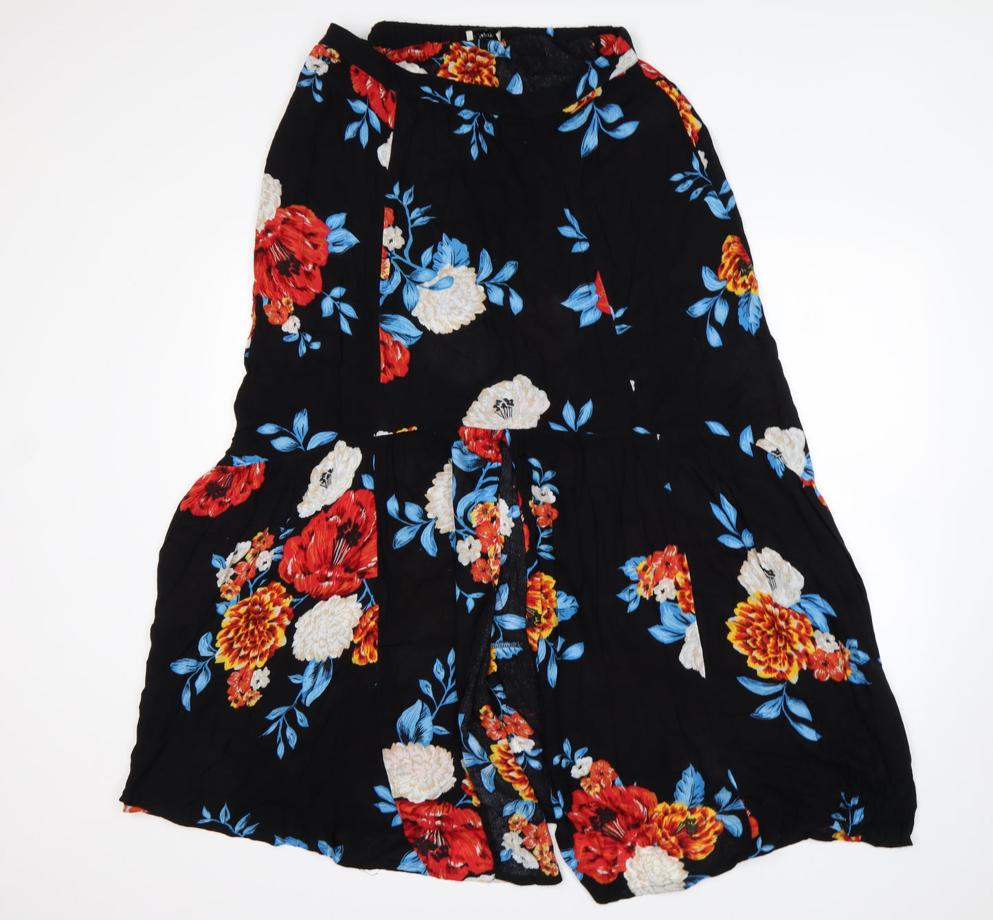 Papaya Womens Multicoloured Floral Viscose A-Line Skirt Size 14