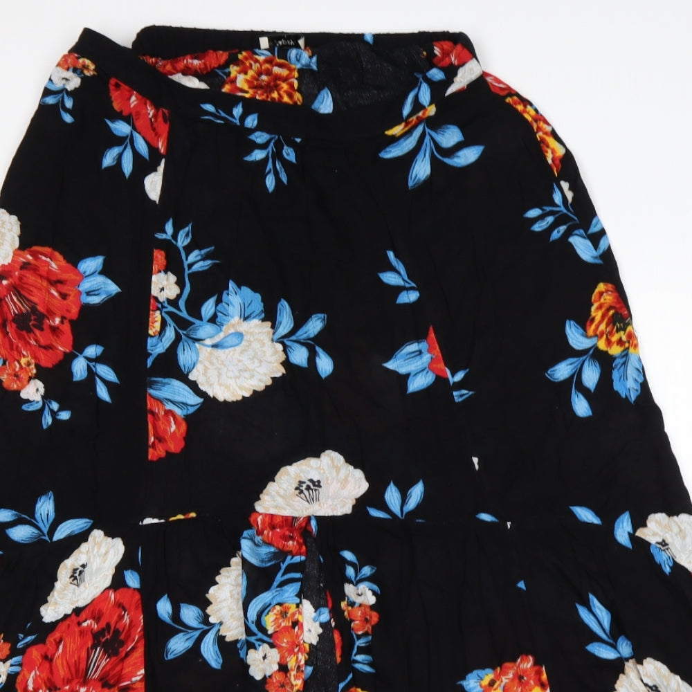 Papaya Womens Multicoloured Floral Viscose A-Line Skirt Size 14