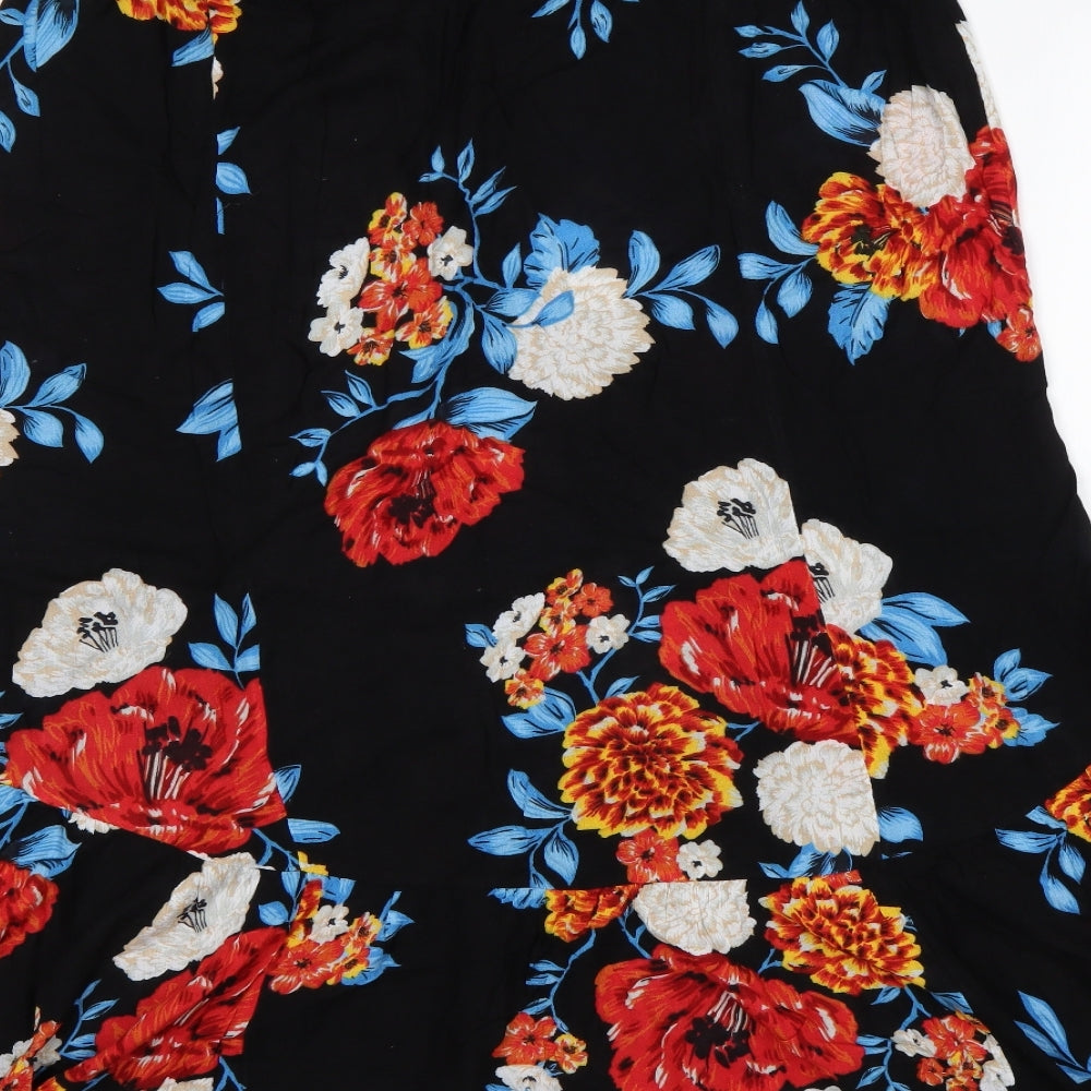 Papaya Womens Multicoloured Floral Viscose A-Line Skirt Size 14