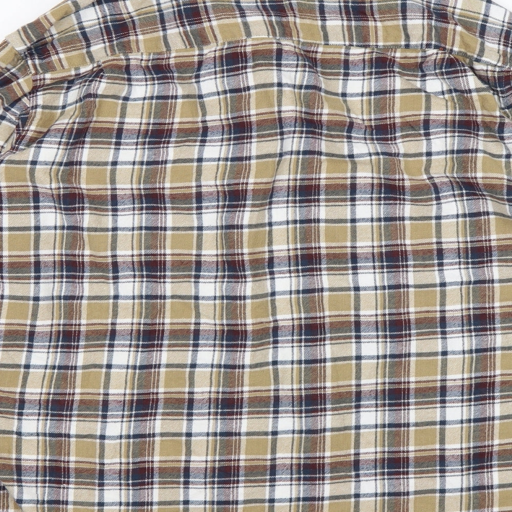 Pegasus Mens Multicoloured Plaid Cotton  Button-Up Size XL Collared