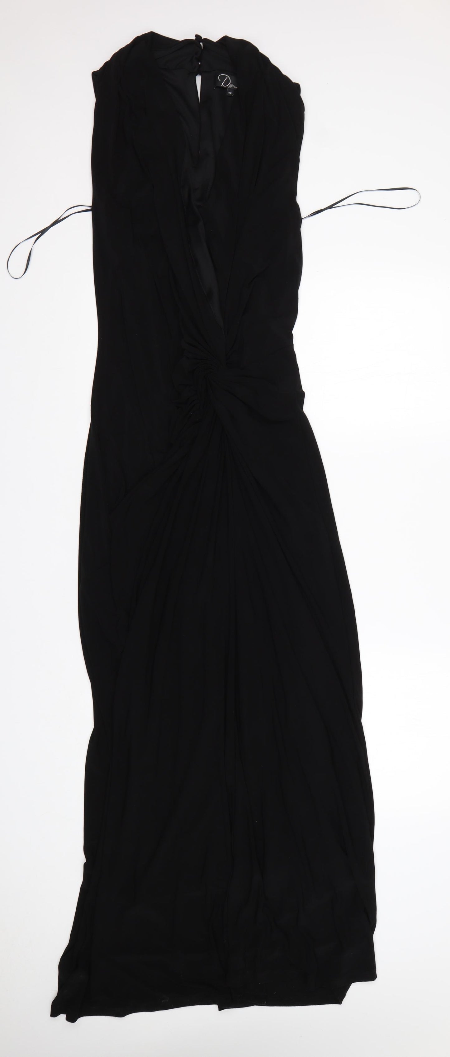 D Womens Black  Polyester A-Line  Size 18  V-Neck