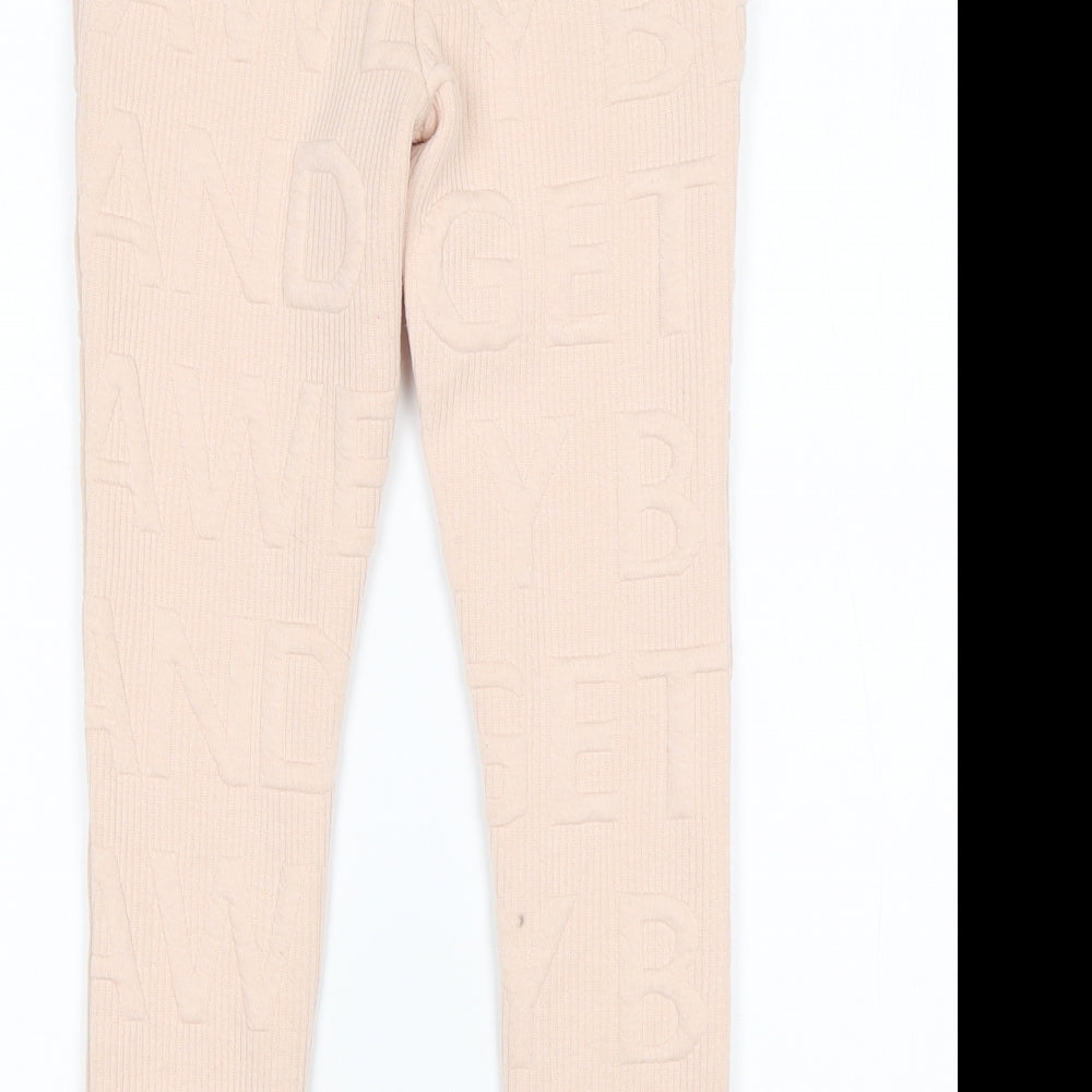 Matalan Girls Pink  Polyester Sweatpants Trousers Size 8 Years  Slim