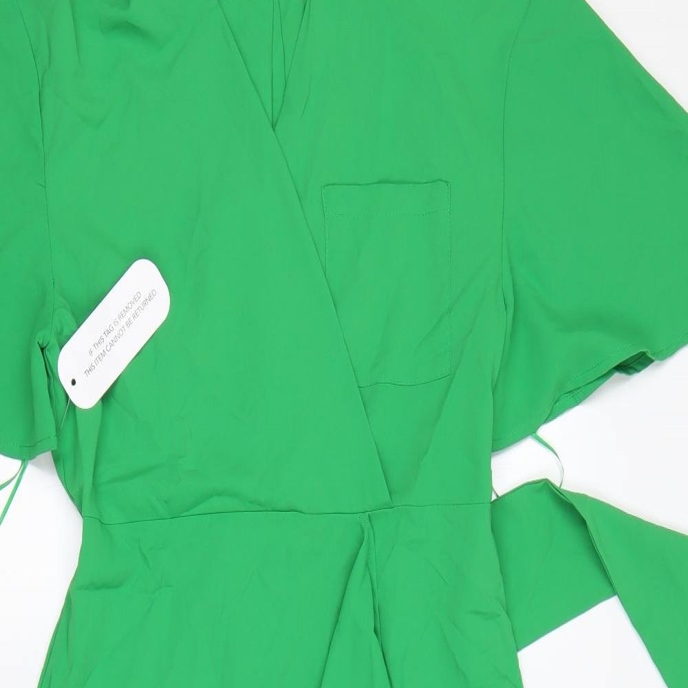 Girl In Mind Womens Green  Polyester Fit & Flare  Size 10  Collared