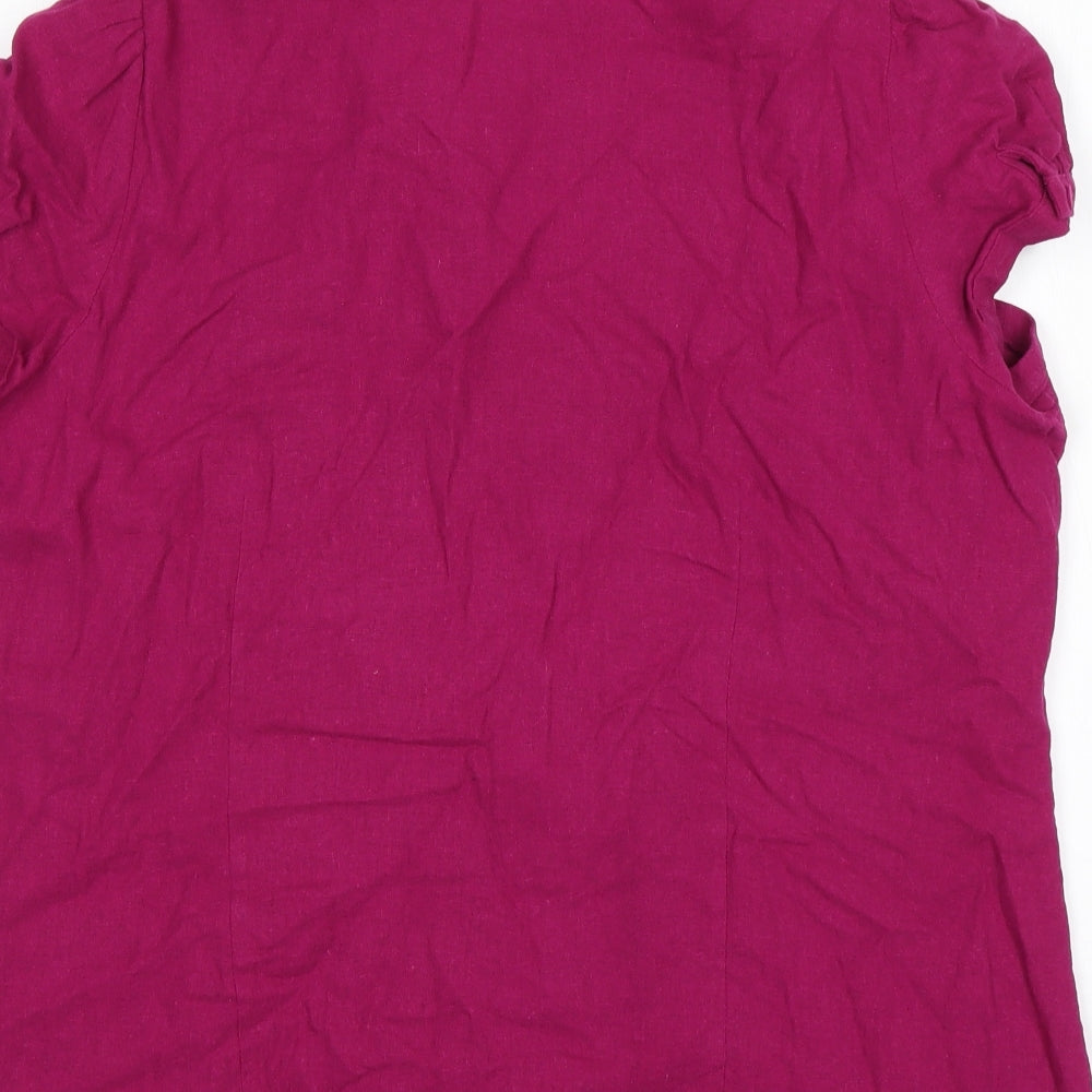 BM Womens Purple  Viscose Basic Button-Up Size 20 Collared