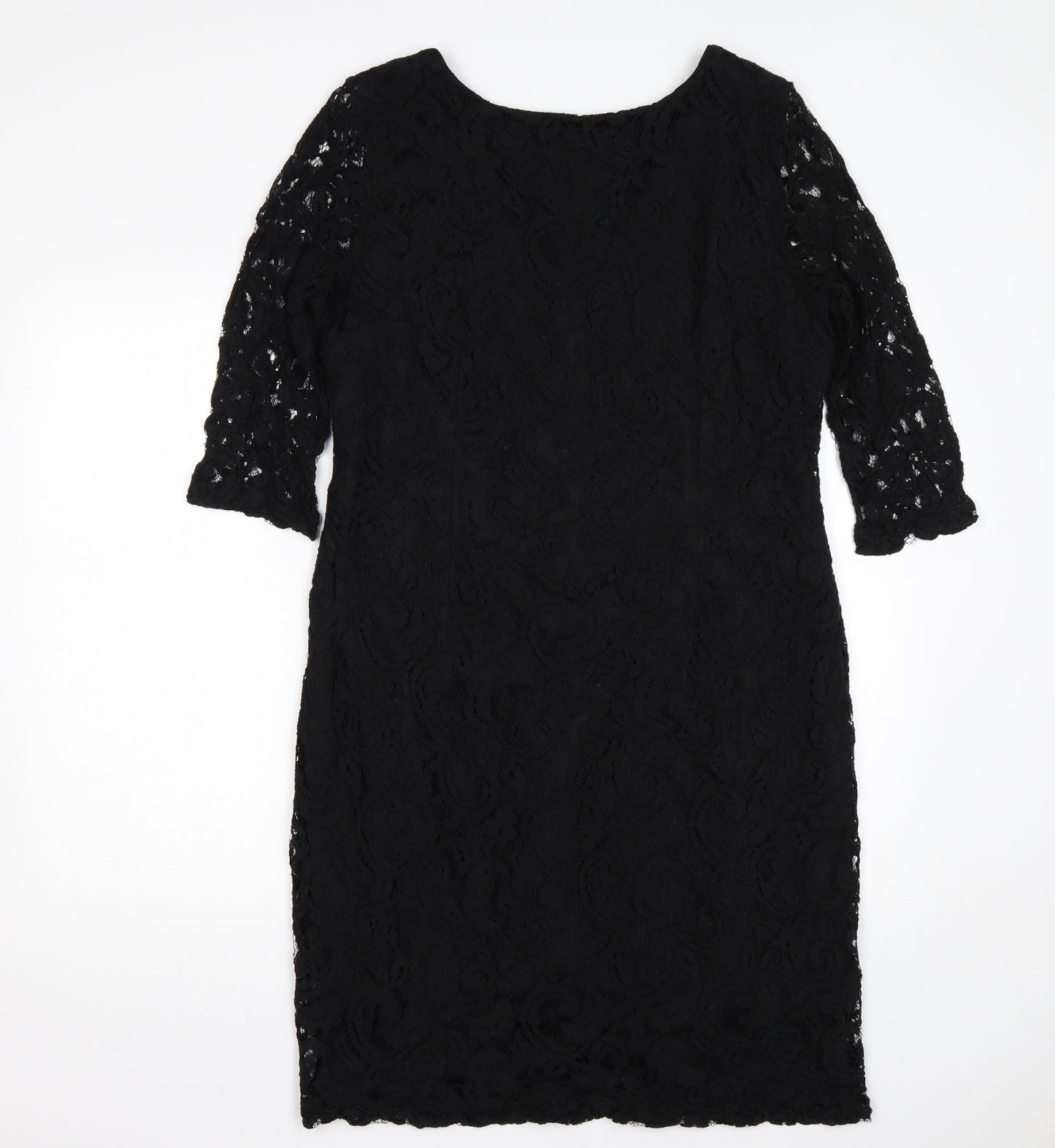 Roman Womens Black   Sheath  Size 18  Round Neck