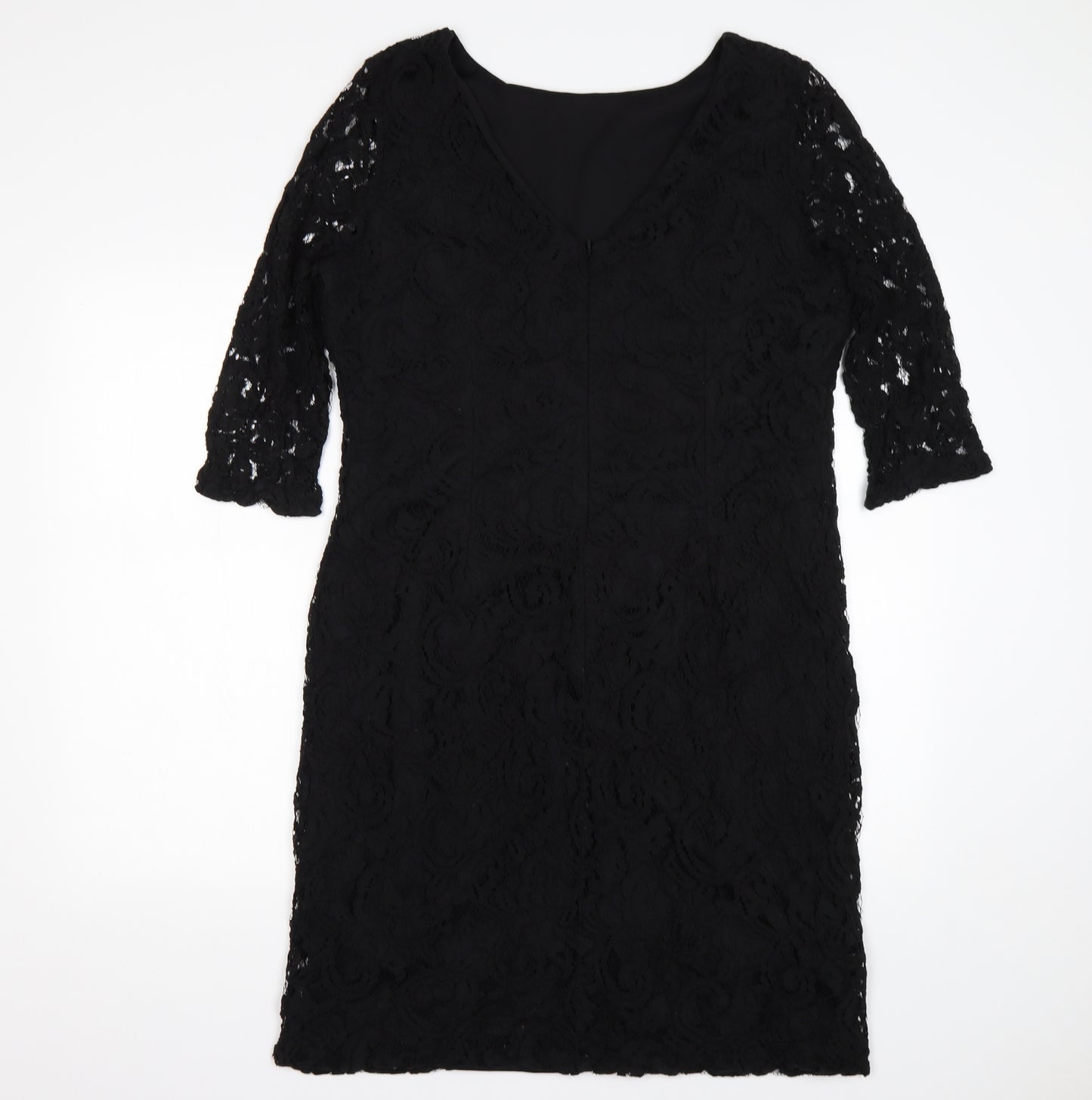 Roman Womens Black   Sheath  Size 18  Round Neck