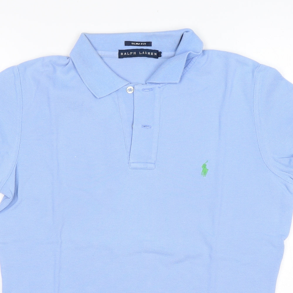 Polo Ralph Lauren Womens Blue  Cotton Basic Polo Size M Collared