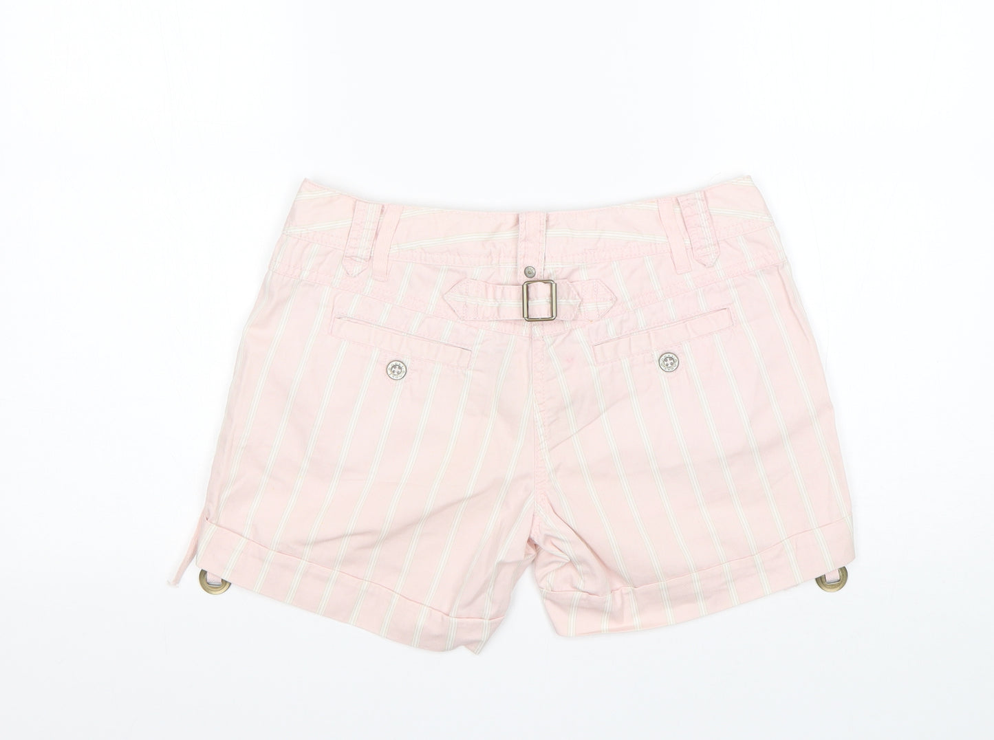 NEXT Womens Multicoloured Striped Cotton Chino Shorts Size 6 L6 in Regular
