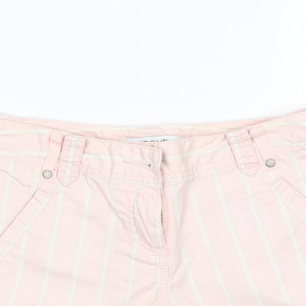 NEXT Womens Multicoloured Striped Cotton Chino Shorts Size 6 L6 in Regular