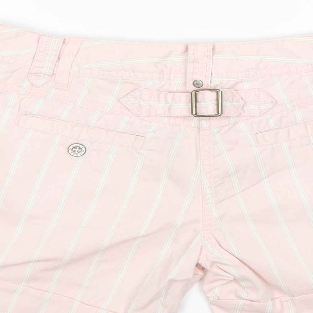 NEXT Womens Multicoloured Striped Cotton Chino Shorts Size 6 L6 in Regular