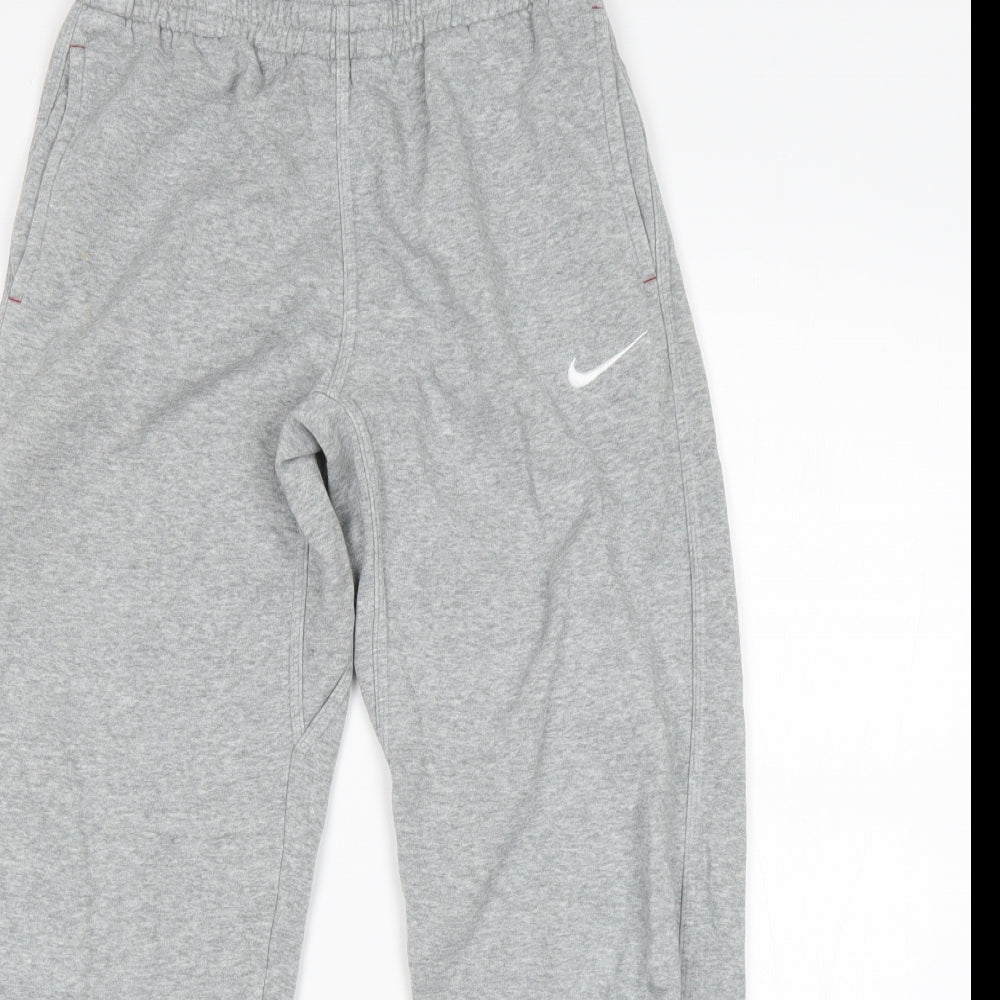 Nike Boys Grey  Cotton Sweatpants Trousers Size 12-13 Years  Regular