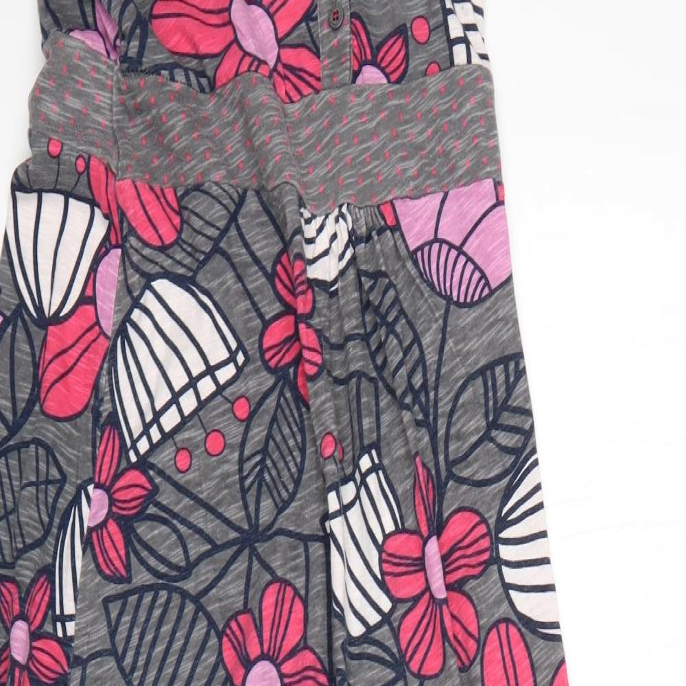MANTARAY PRODUCTS Womens Multicoloured Floral Cotton A-Line  Size 10  Round Neck