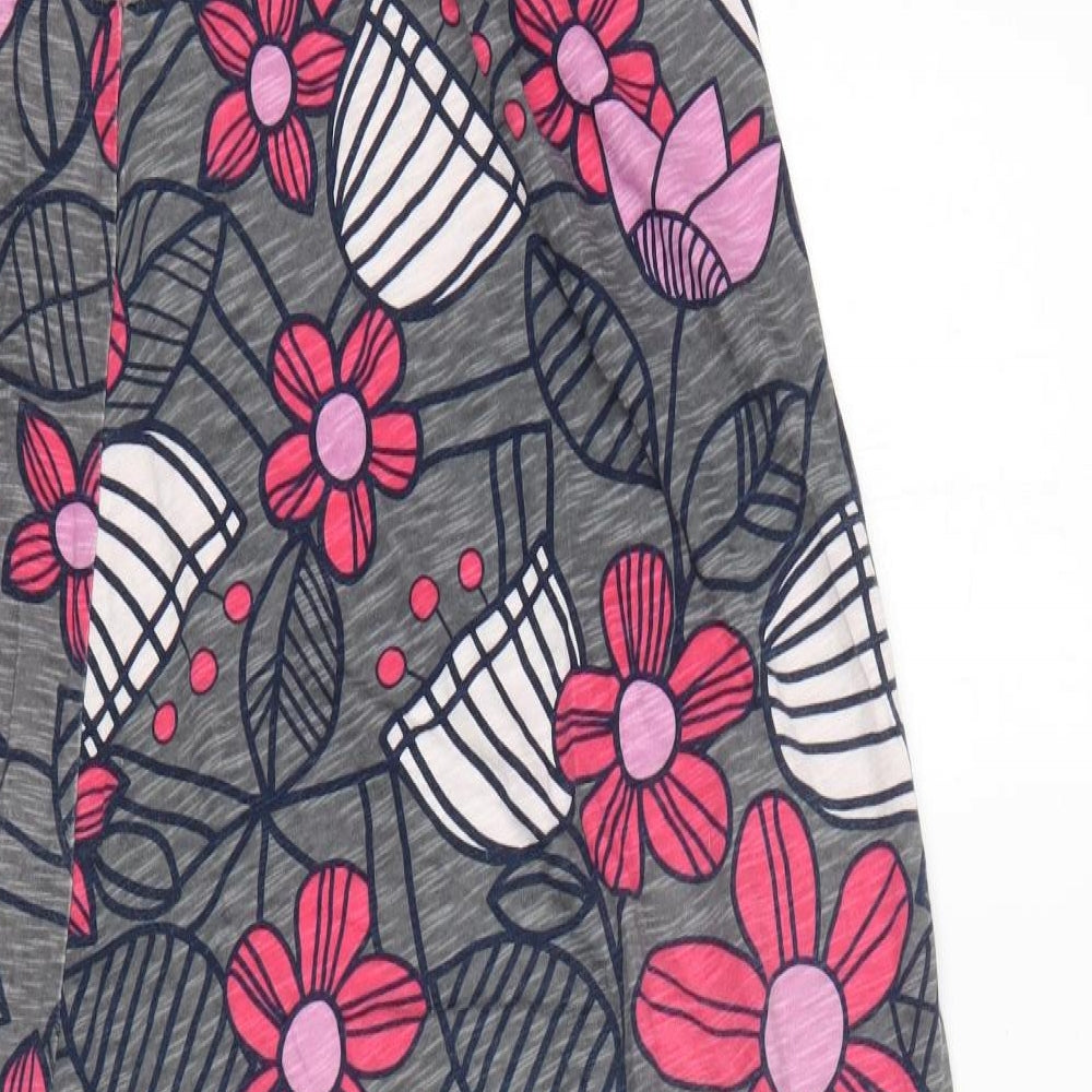 MANTARAY PRODUCTS Womens Multicoloured Floral Cotton A-Line  Size 10  Round Neck