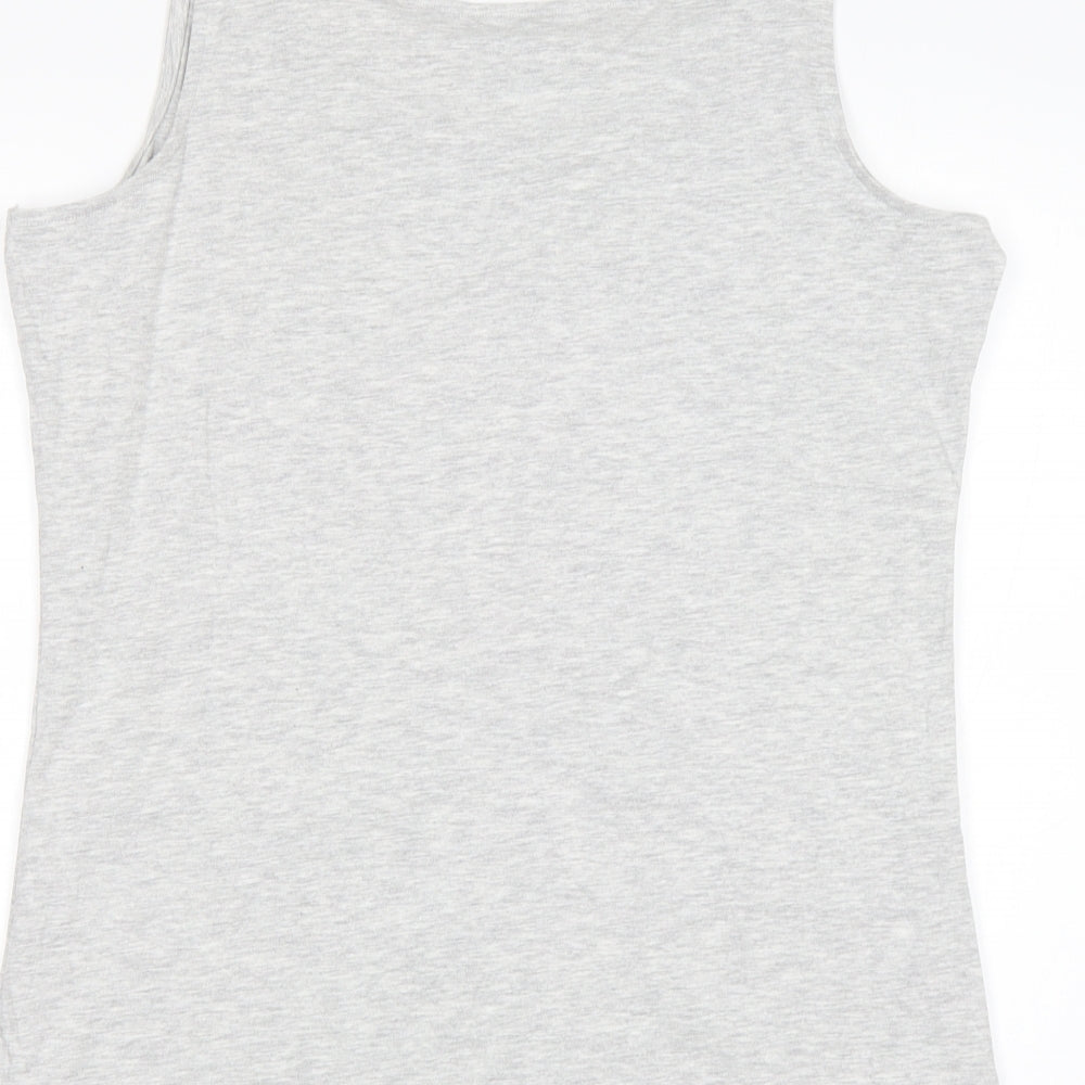 George Womens Grey  Cotton Basic Tank Size 20 Round Neck - LongLine