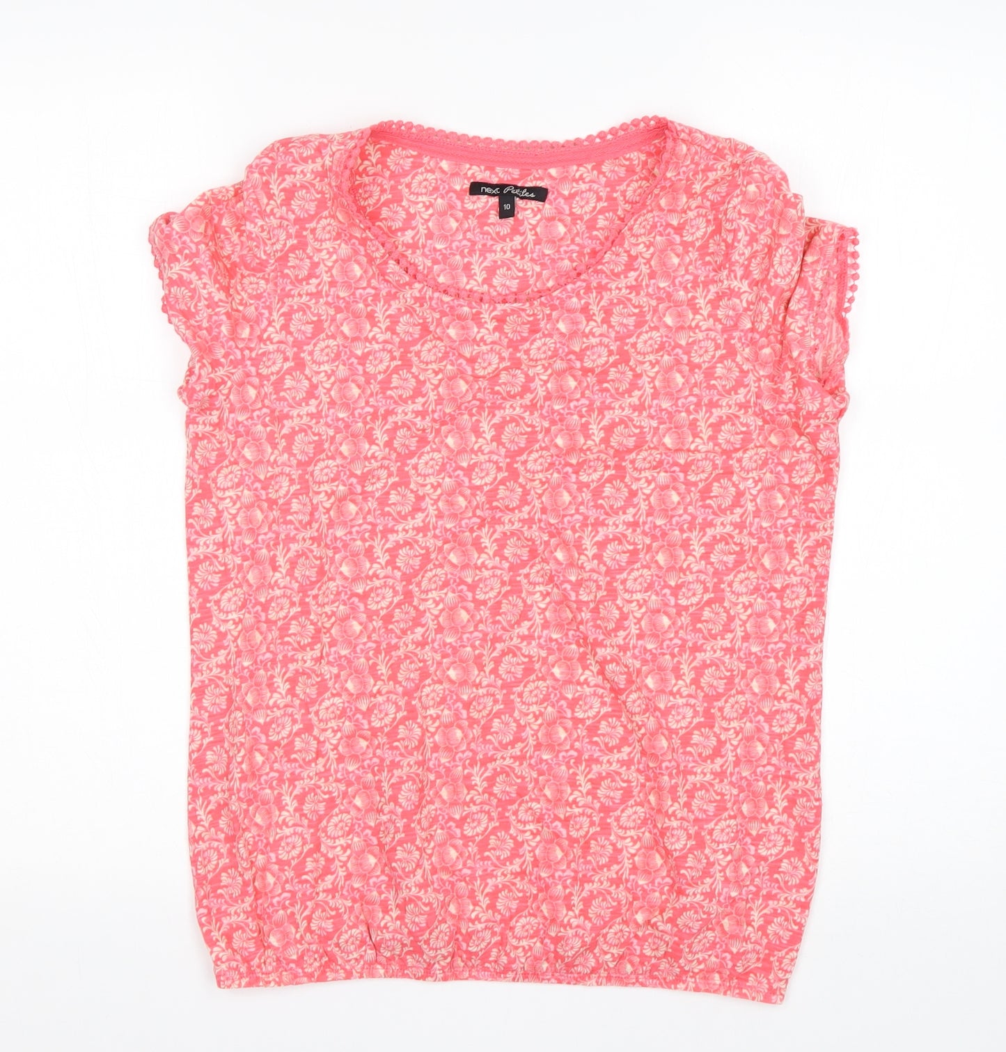 NEXT Womens Multicoloured Paisley Cotton Basic T-Shirt Size 10 Round Neck