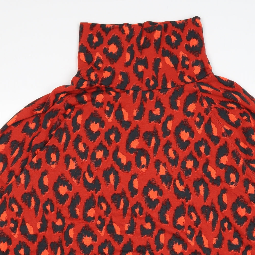 NEXT Womens Multicoloured Roll Neck Animal Print Viscose Pullover Jumper Size XL