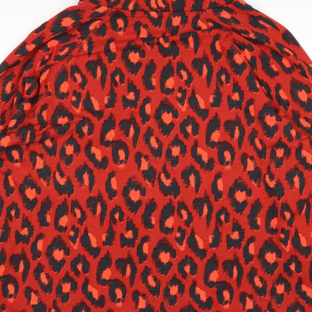 NEXT Womens Multicoloured Roll Neck Animal Print Viscose Pullover Jumper Size XL