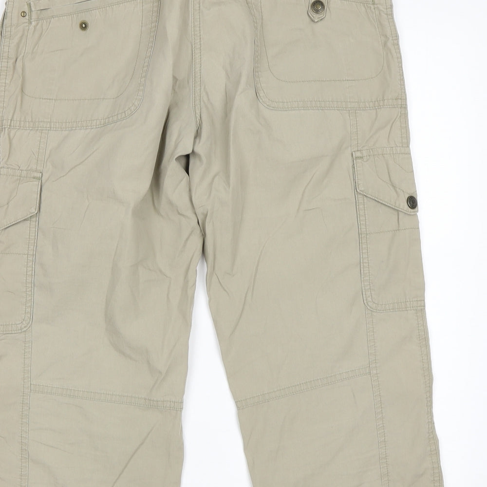 M&S Womens Green  Cotton Cargo Shorts Size 8 L20 in Regular
