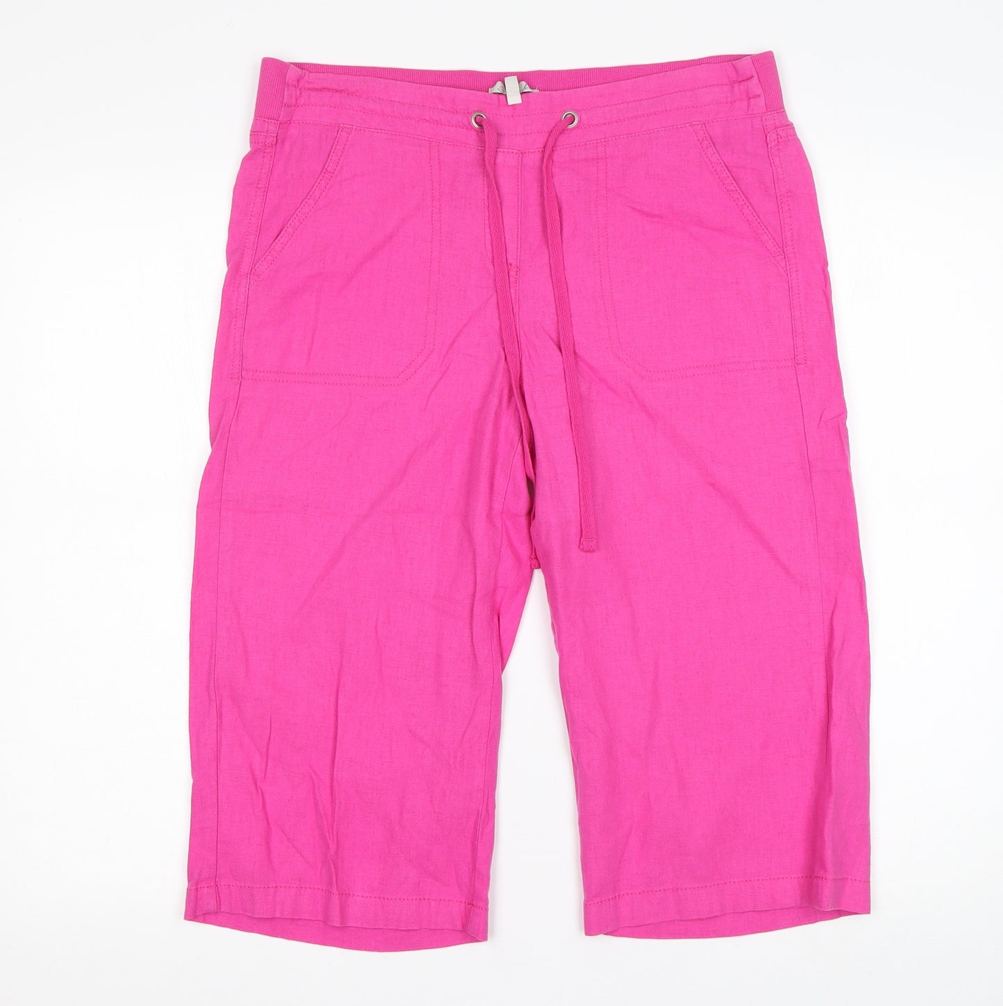 Peacocks Womens Pink  Linen Chino Shorts Size 12 L17 in Regular