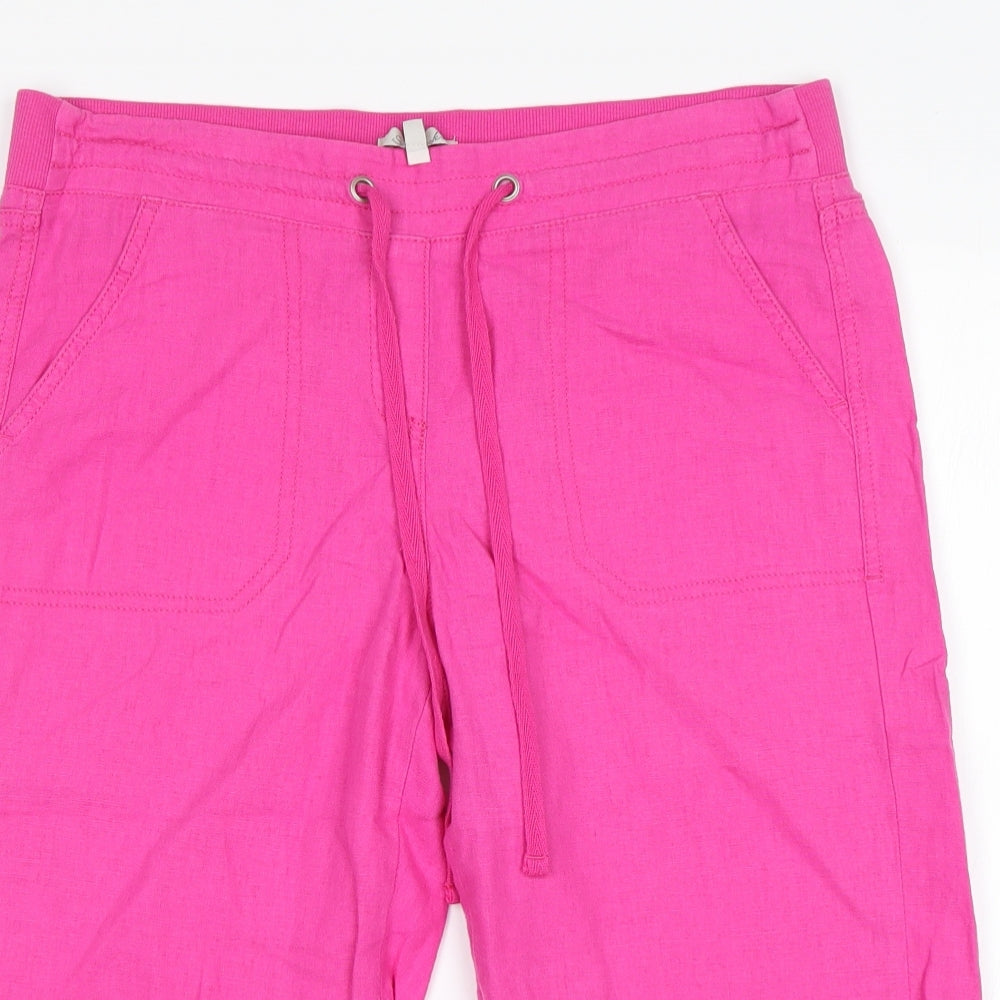 Peacocks Womens Pink  Linen Chino Shorts Size 12 L17 in Regular