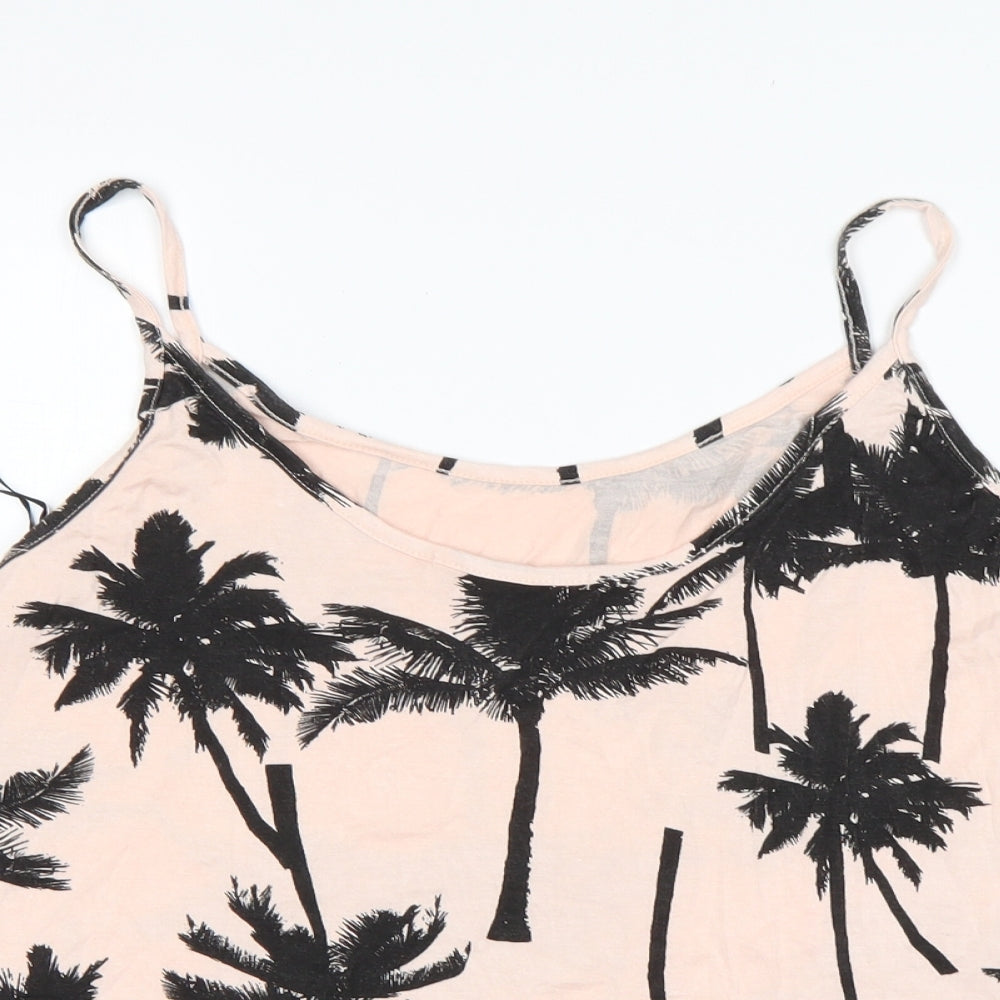 Cameo Rose Womens Multicoloured Floral Viscose Basic Tank Size L Round Neck