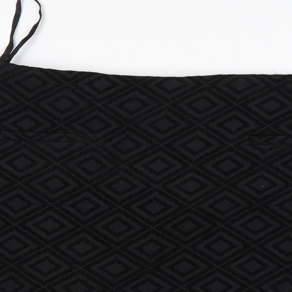 Principles Womens Black Argyle/Diamond Polyester Mini Skirt Size 14
