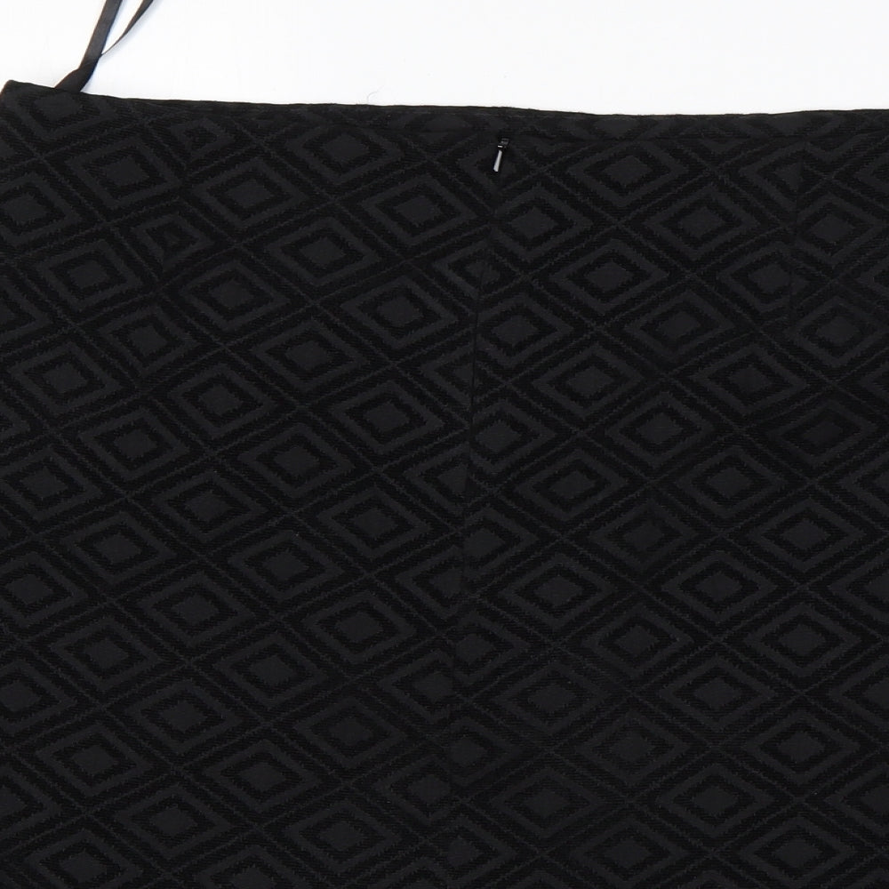 Principles Womens Black Argyle/Diamond Polyester Mini Skirt Size 14