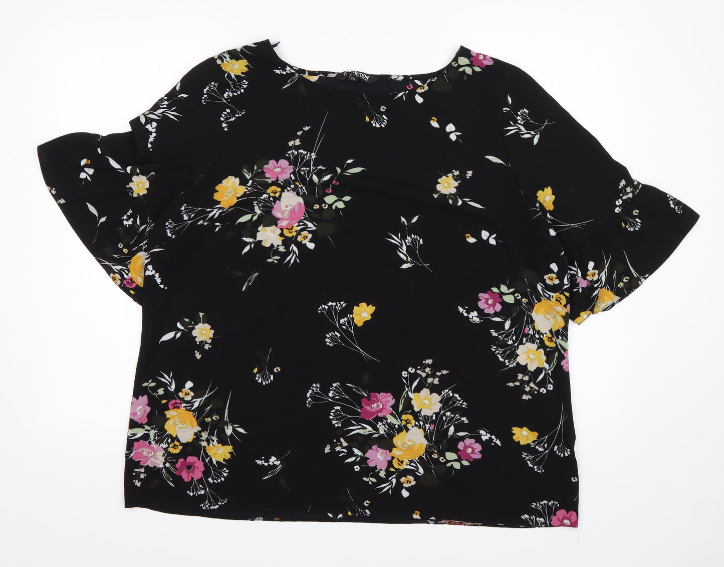Debenhams Womens Multicoloured Floral  Basic Blouse Size 18 Round Neck