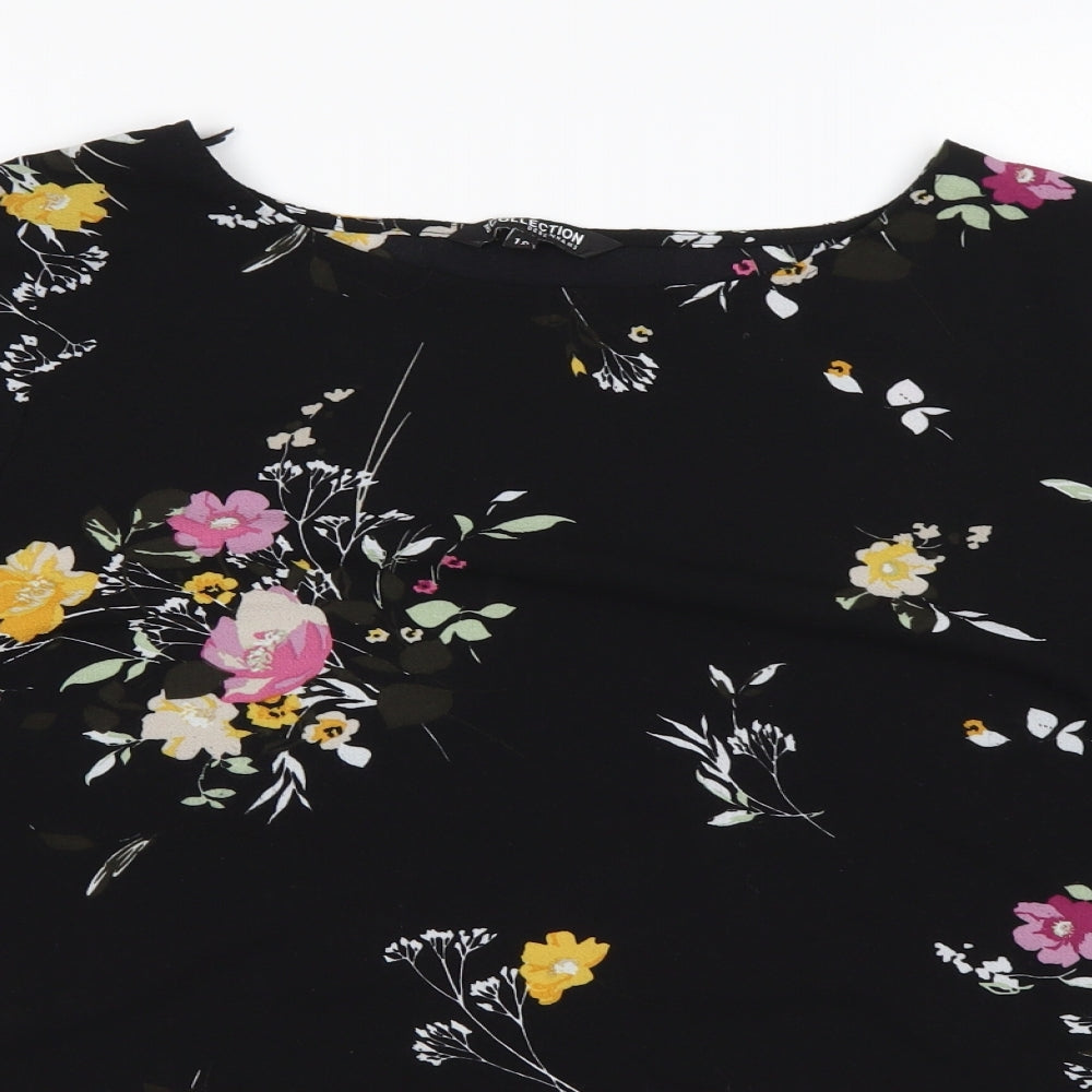 Debenhams Womens Multicoloured Floral  Basic Blouse Size 18 Round Neck