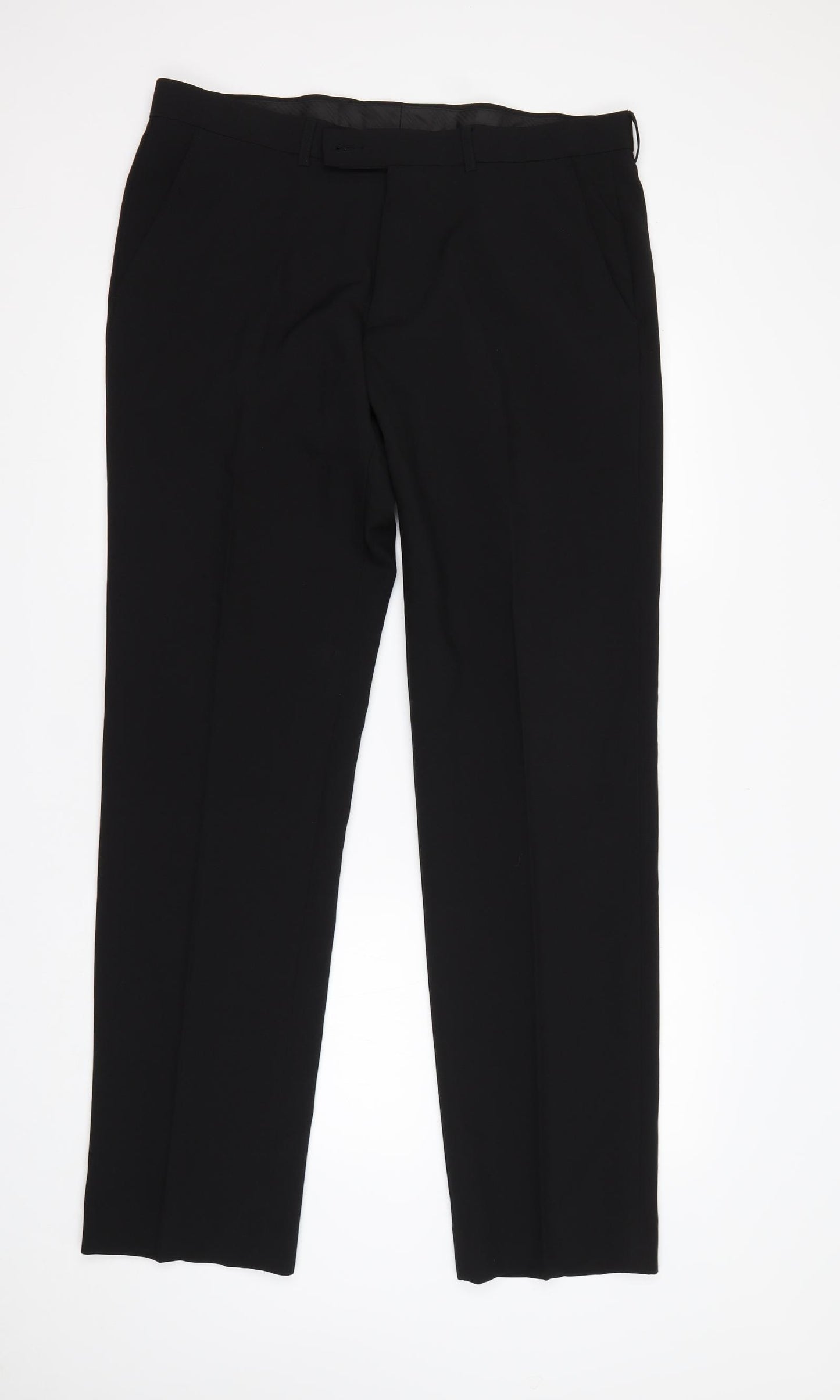 George Mens Black  Polyester Trousers  Size 36 L33 in Regular