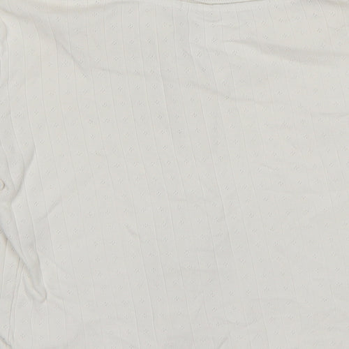 Brandy Melville Womens White  Cotton Basic Button-Up Size 10 Collared