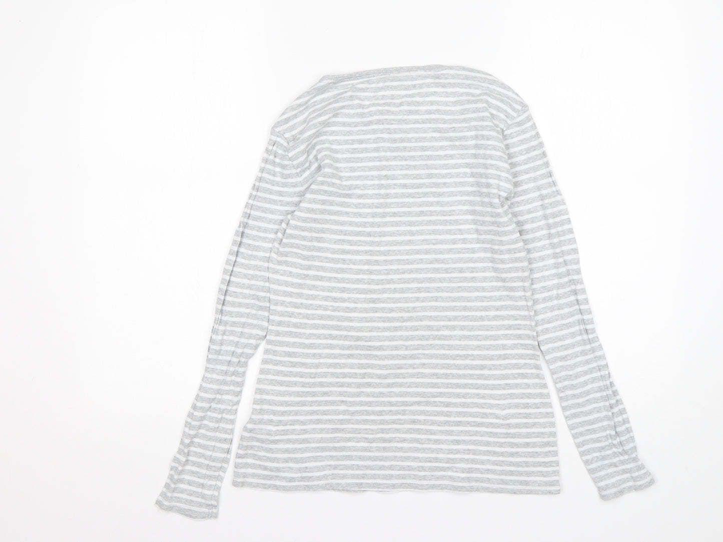 Papaya Womens Multicoloured Striped Cotton Basic T-Shirt Size 10 Round Neck