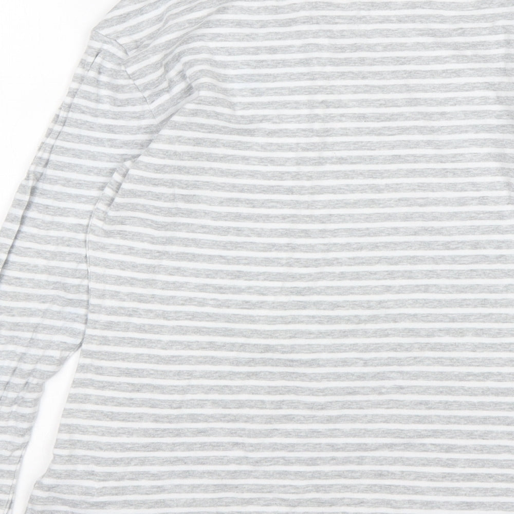 Papaya Womens Multicoloured Striped Cotton Basic T-Shirt Size 10 Round Neck