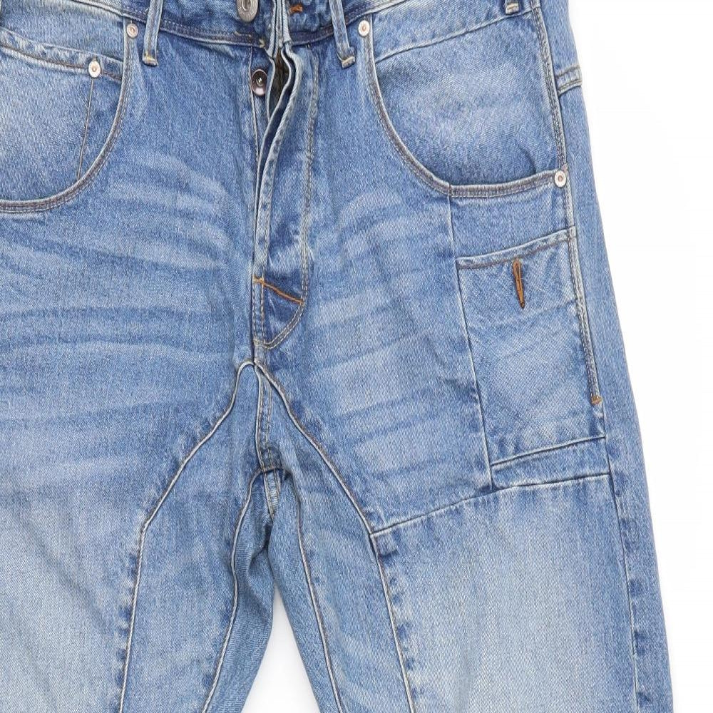 JACK & JONES Mens Blue  Cotton Straight Jeans Size 36 in L32 in Regular