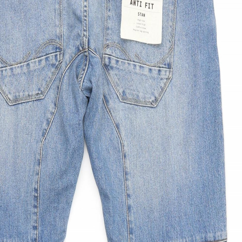 JACK & JONES Mens Blue  Cotton Straight Jeans Size 36 in L32 in Regular