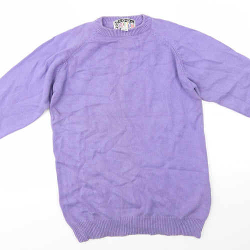 Cool Cotton Mens Purple Round Neck  Cotton Pullover Jumper Size M