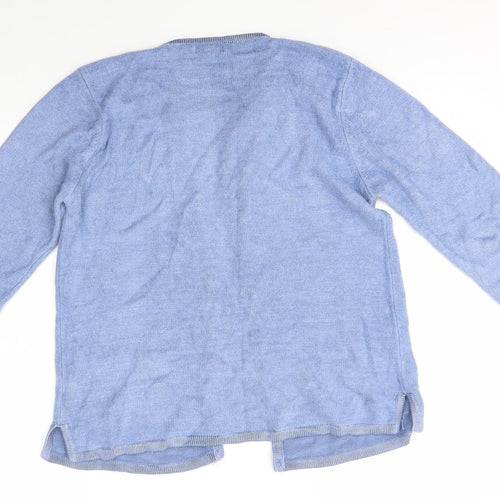 Nutshell Womens Blue Round Neck  Acrylic Cardigan Jumper Size M