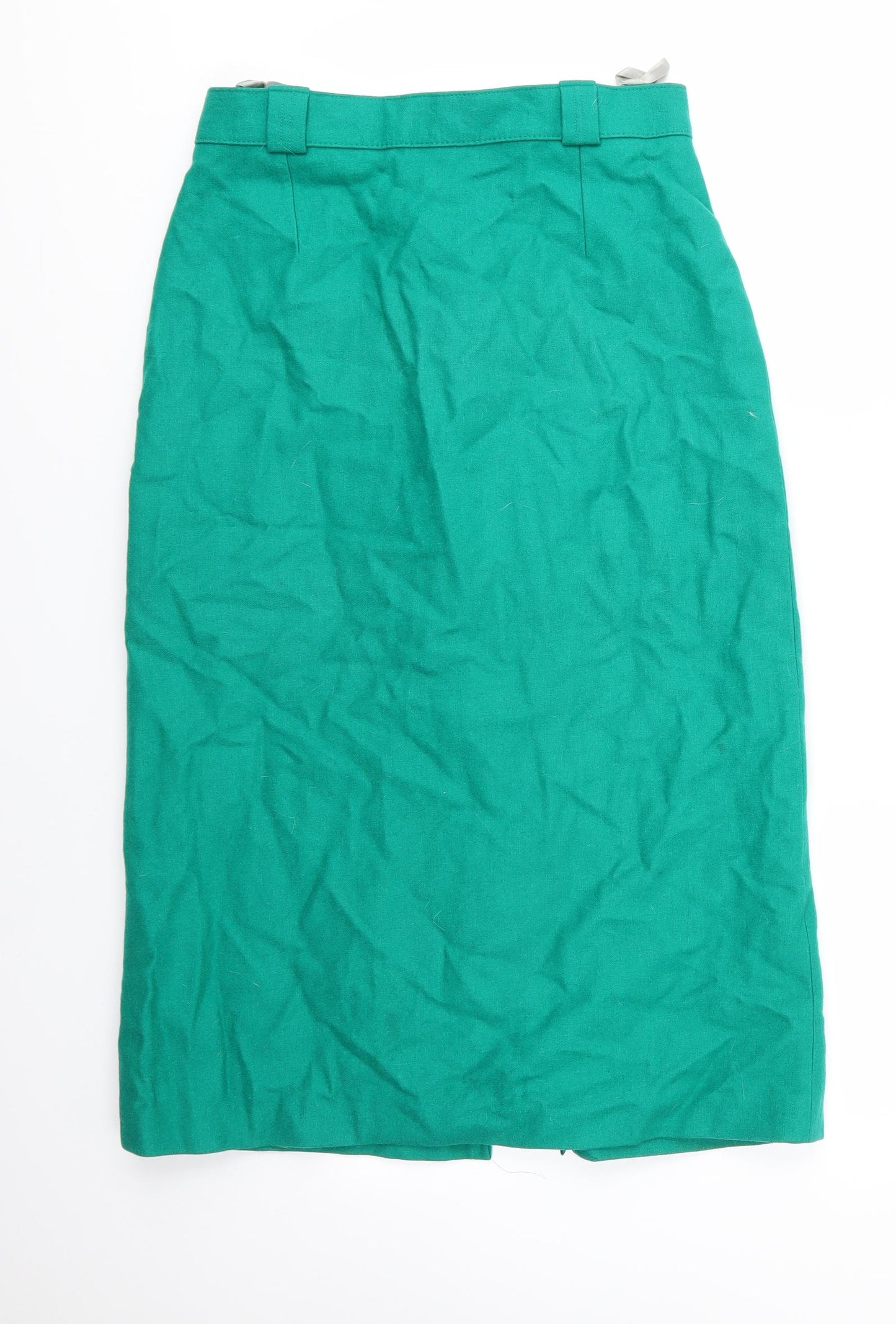Preworn Womens Green  Wool Straight & Pencil Skirt Size 14
