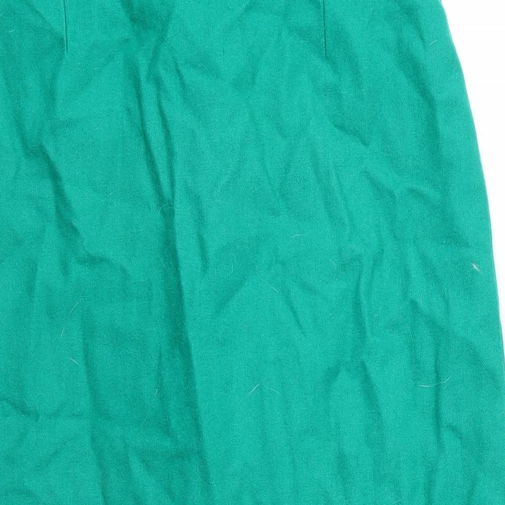 Preworn Womens Green  Wool Straight & Pencil Skirt Size 14