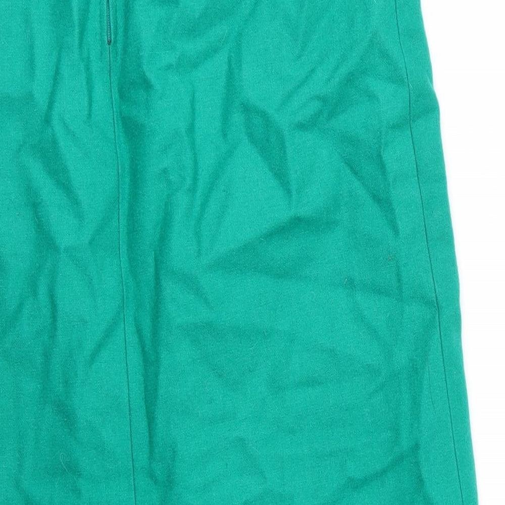 Preworn Womens Green  Wool Straight & Pencil Skirt Size 14