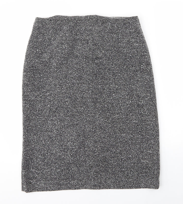 New Look Womens Grey Polyester A-Line Skirt Size 32 in