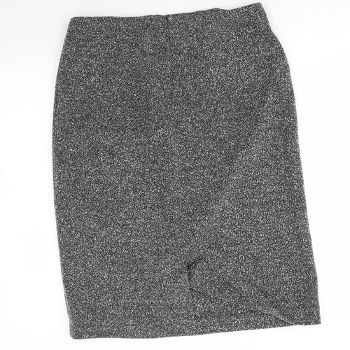New Look Womens Grey  Polyester A-Line Skirt Size 32 in