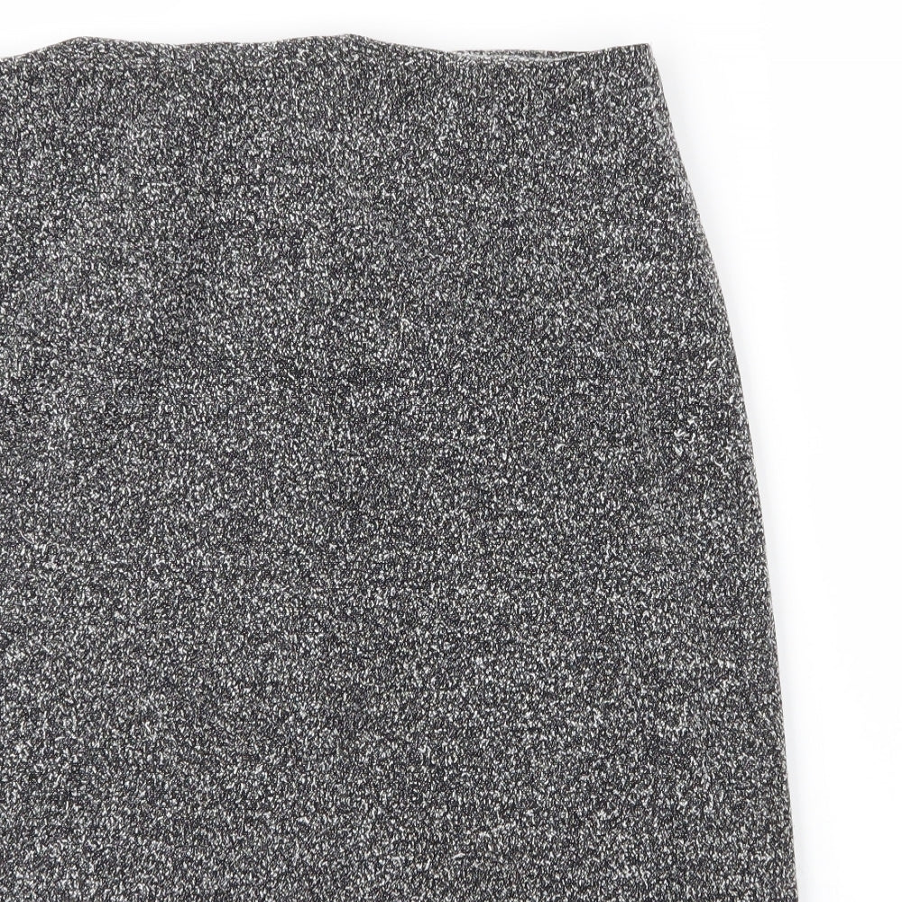 New Look Womens Grey  Polyester A-Line Skirt Size 32 in