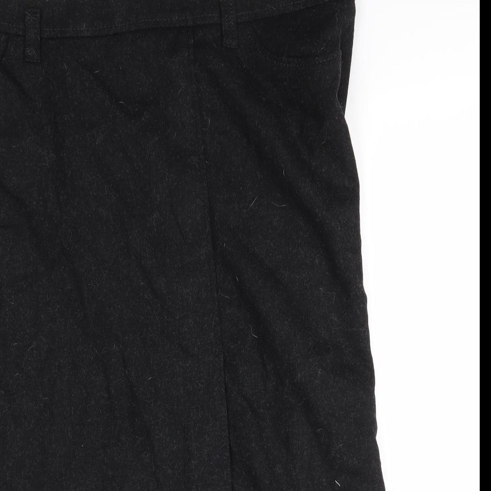 M&S Womens Grey  Wool A-Line Skirt Size 16