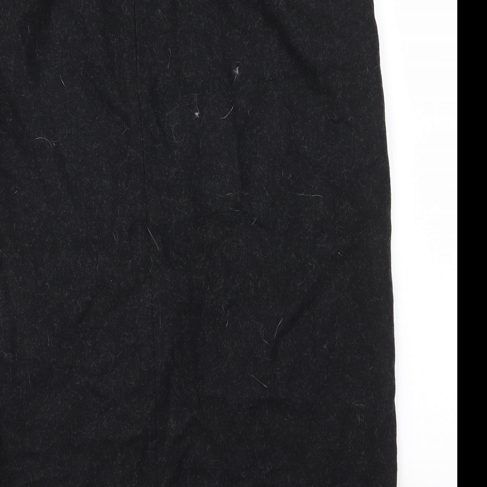 M&S Womens Grey  Wool A-Line Skirt Size 16